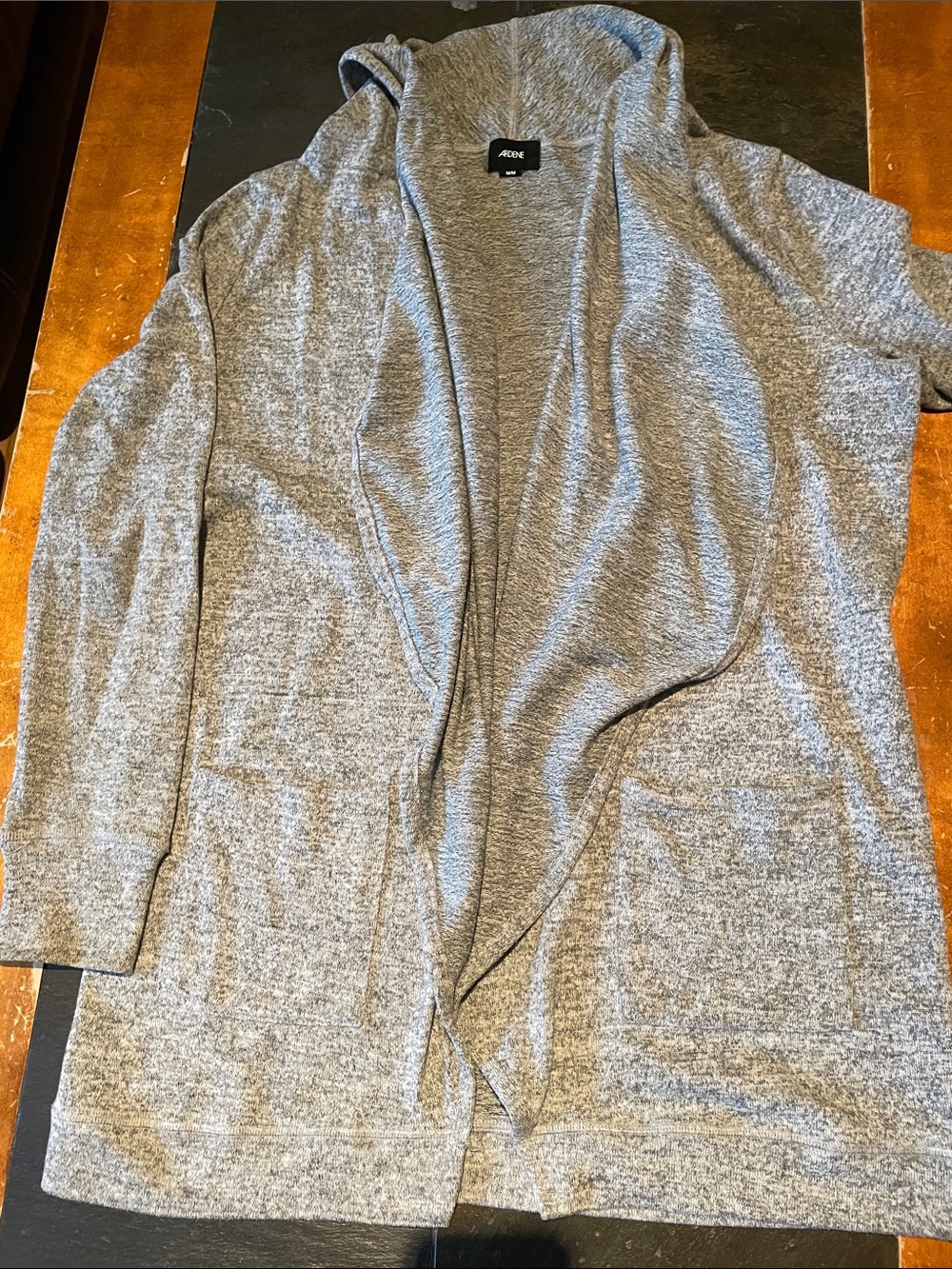 Ardene Men’s Gray Open-Front Shawl Collar Cardigan